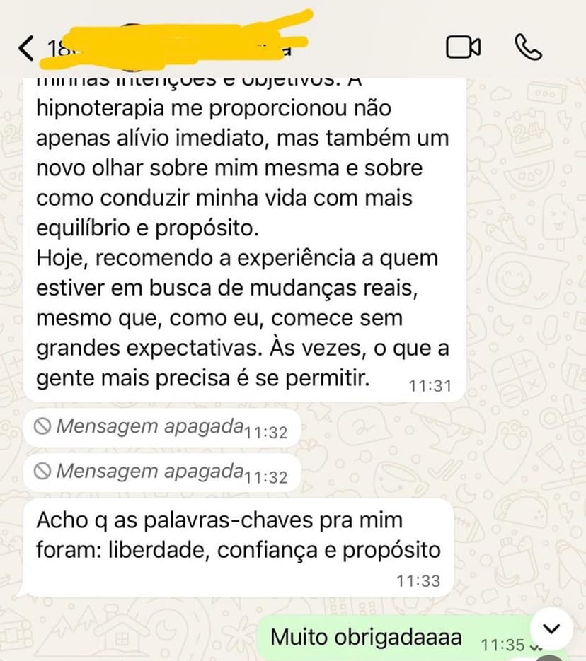 Depoimento de paciente